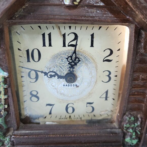 Vintage Haddon Home Sweet Home Lighted Clock Grandma Rocker Fireplace Model 30 U - Picture 3 of 16